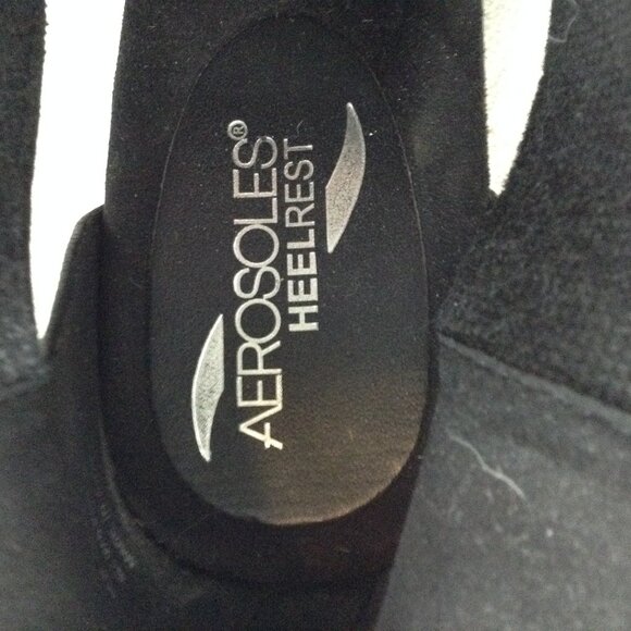 NWOT AEROSOLES Heelrest 11Black Perforated leather Sandals, cute, professional - Picture 7 of 7